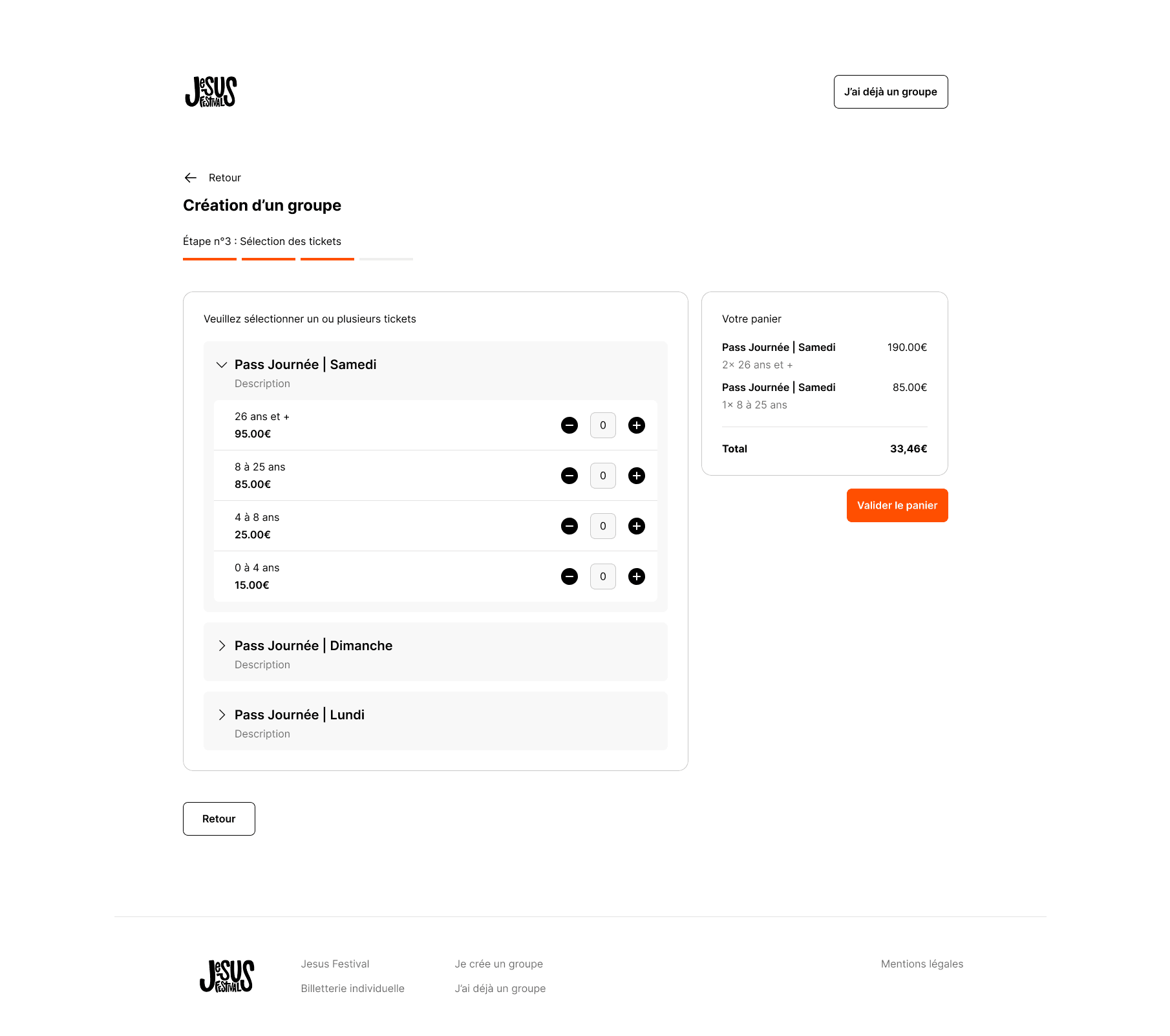 Billetterie de groupe